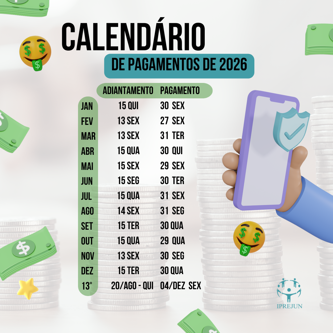 Confira o calendário de pagamentos para 2026