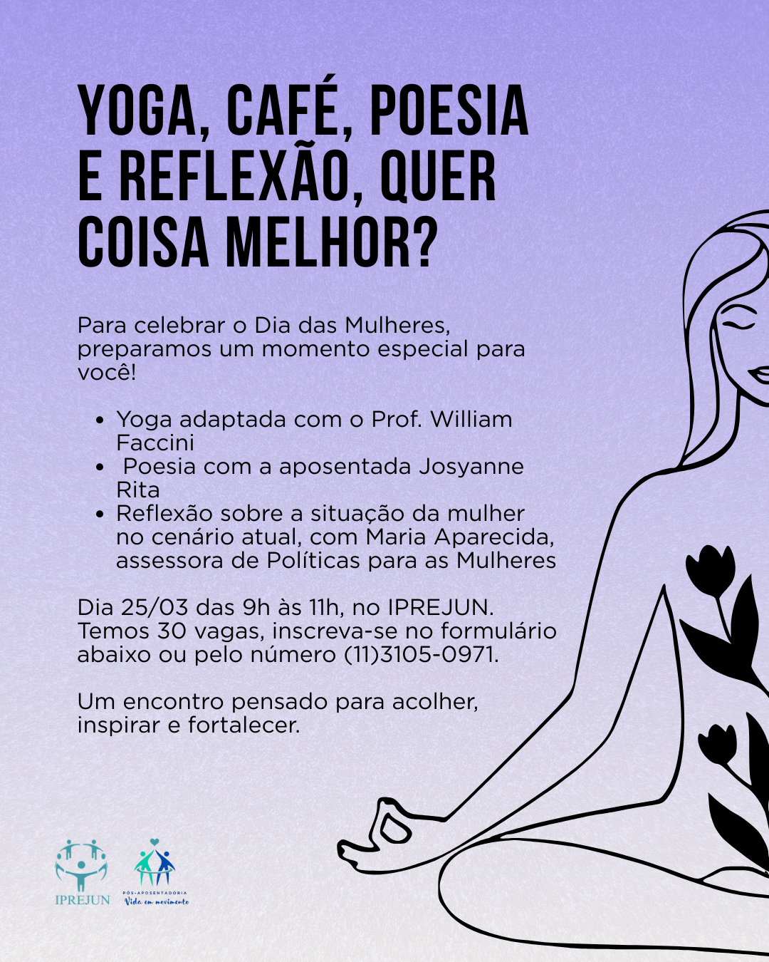 Convite especial - Dia das mulheres no IPREJUN