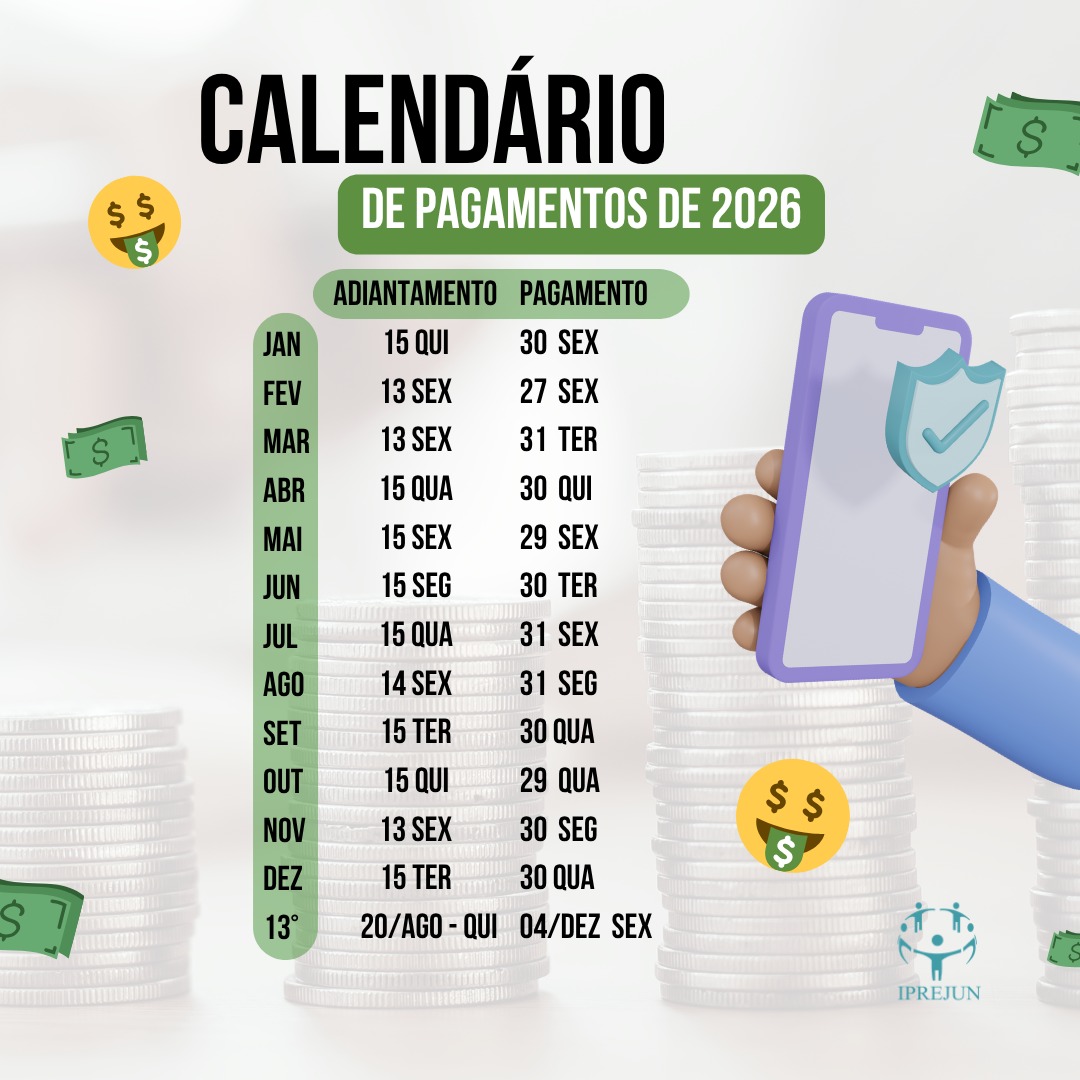 Confira o calendário de pagamentos para 2026